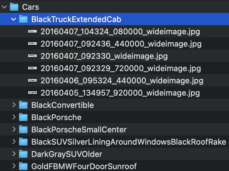 image of car folder structure