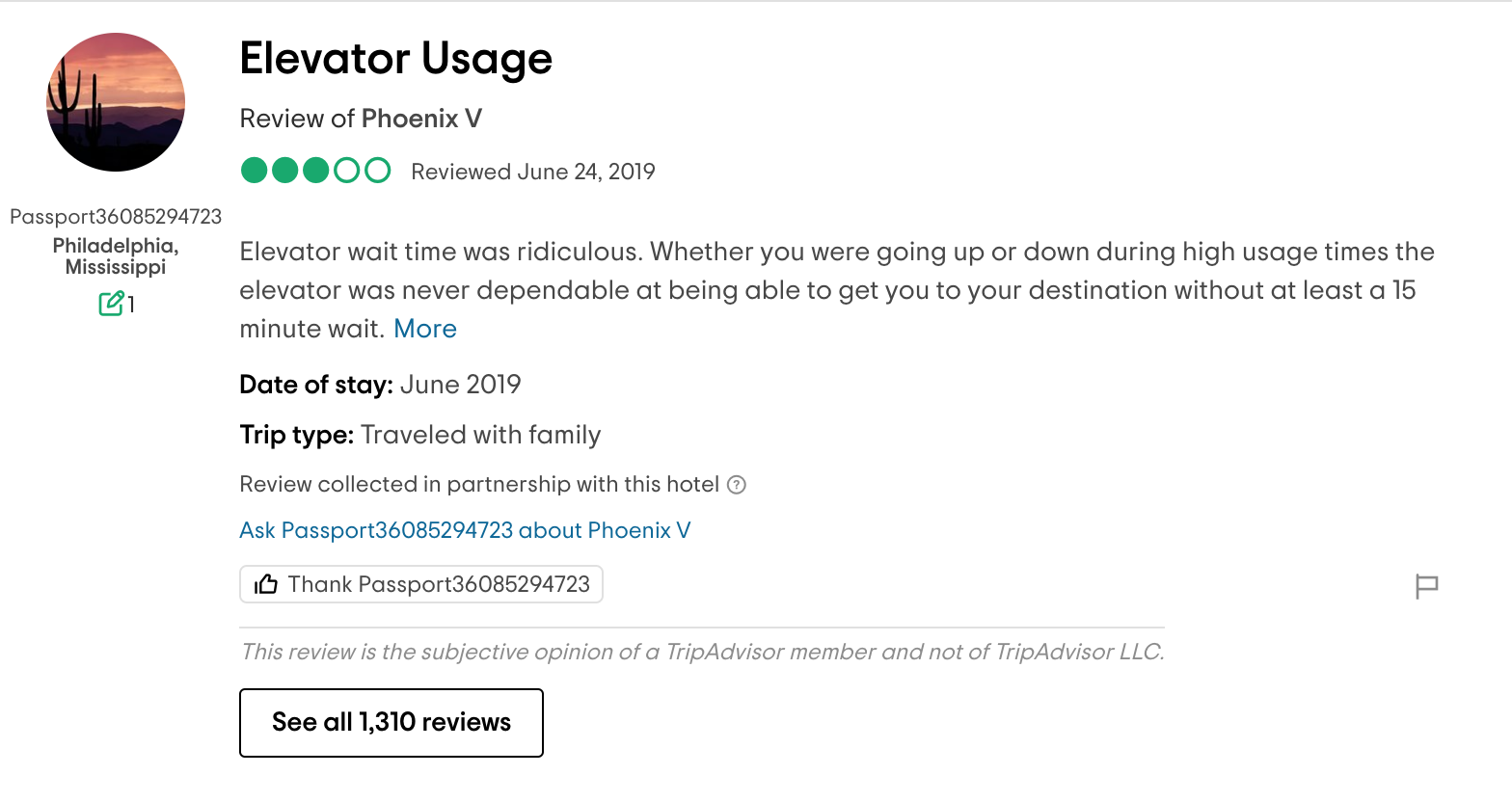 elevator usage review
